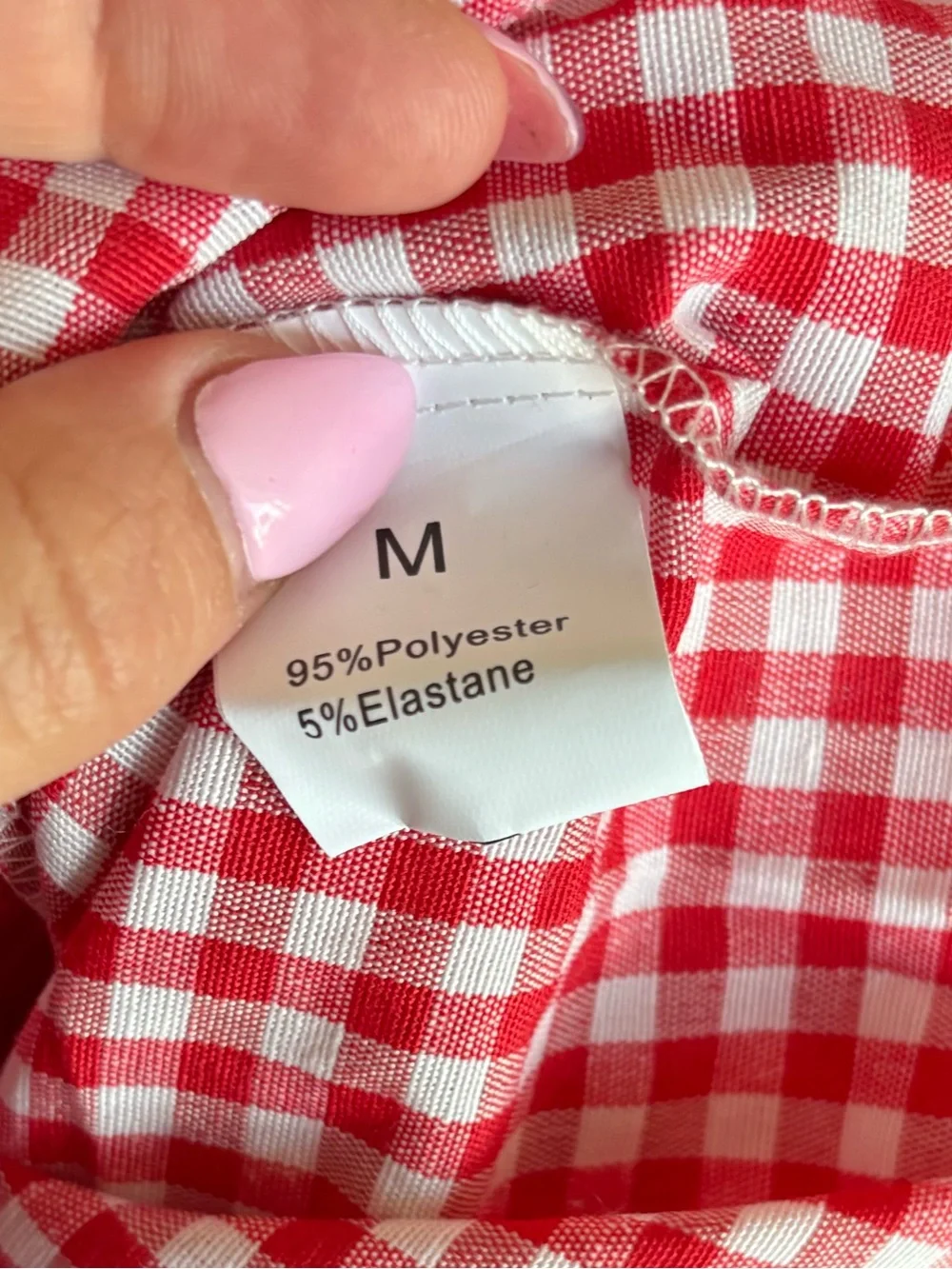 Red Gingham Women’s Elastic Waist Shorts